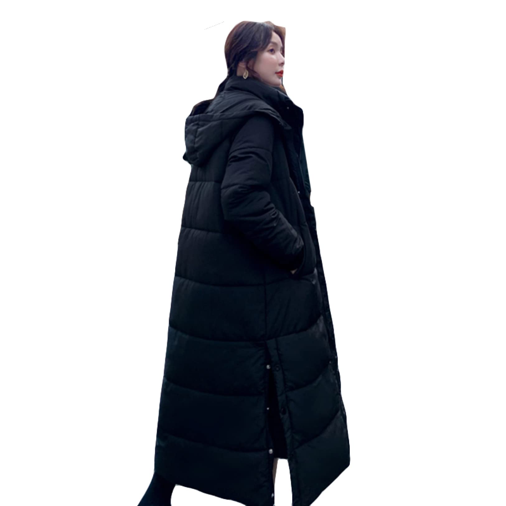 黒 フード付きダウンジャケット ロング丈 楽天市場】ダウンコート ロングダウンジャケット 男女兼用 冬