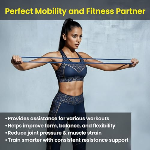 Image of PulseITLoopBand Heavy Resistance Band for Exercise, Stretching and Physiotherapy, Pull Up Band Suitable in Home & Gym Workout, Power Bands for Men & Women. (Material: Natural Rubber) (Blue 60-75kg)
