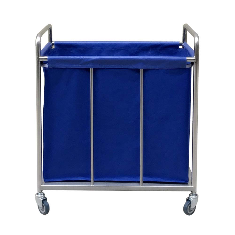 Wagen Tablettwagen Schönheitssalonwagen Blau Hochleistungs-Hotel-Rollwagen Wäschesortierer Lagerung auf Rädern, tragbar lo,