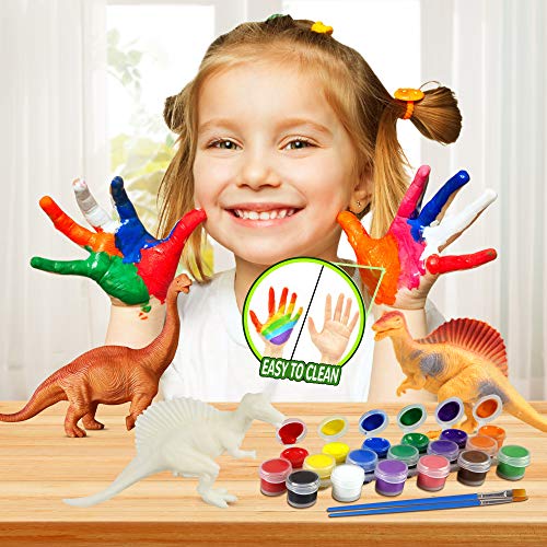KITOART New Enlarged Dinosaur Painting Kit for Kids, Dinosaur Arts and Crafts for Kids, Dinosaurs Toys for Kit Boys & Girls, DIY Dinosaur Painting Toys for Age 3 4 5 6 7 8 (47 Pcs)