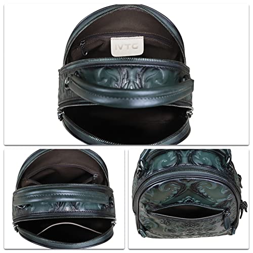 Image of IVTG Genuine Leather Backpack for Women Crossbody Shoulder Bag Vintage Rucksack Fashion Knapsack Purse Daypack Bag (Darkgray)