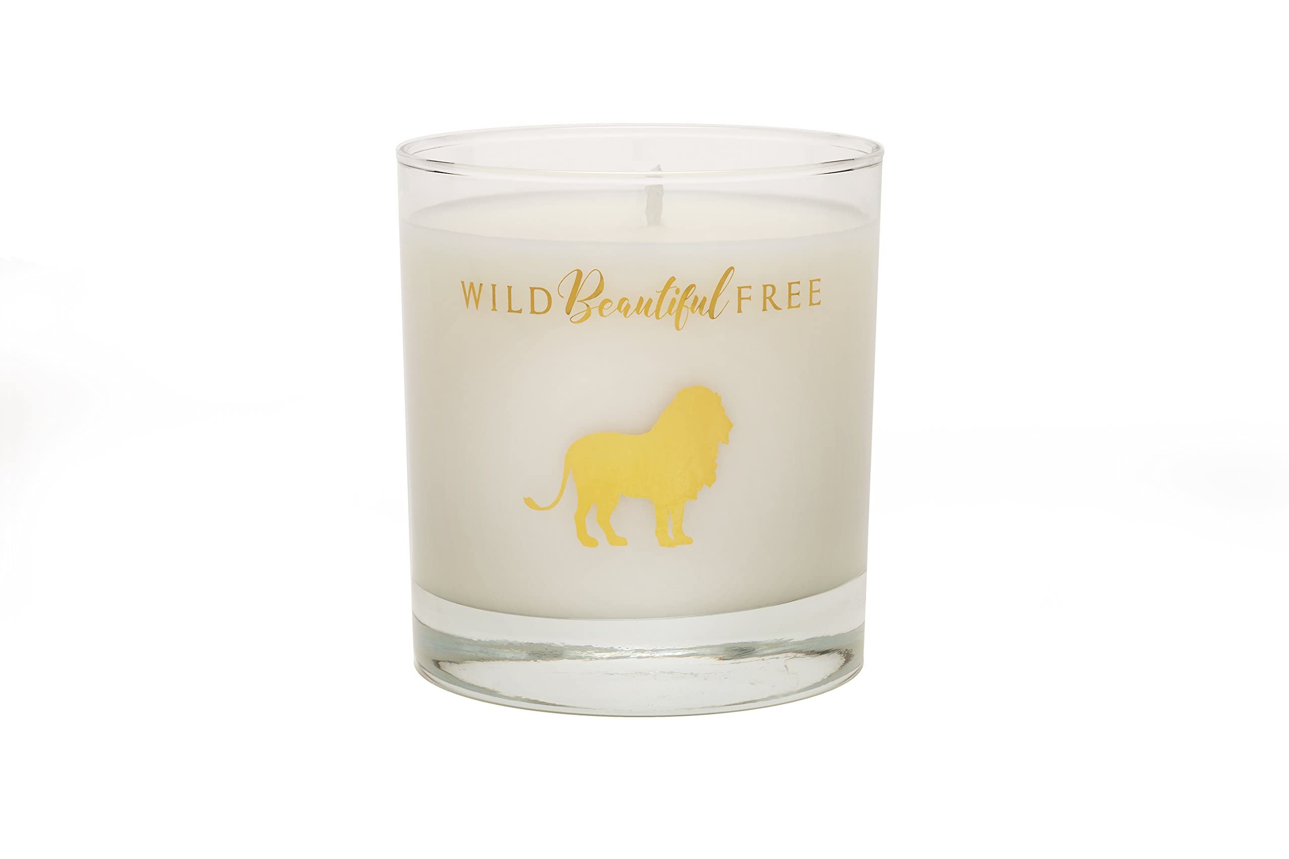Citrus and Floral Organic Aromatherapy Candle with Pure Essential Oils for Energy and Motivation - Hope Lion Luxury Candle by Wild Beautiful Free