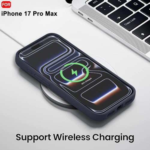 Image of TheGiftKart Liquid Silicone Back Cover Case for iPhone 17 Pro Max | Soft Micro-Fibre Lining Inside | Camera & Screen Protection | Shockproof Back Cover Case for iPhone 17 Pro Max (Silicone, Blue)