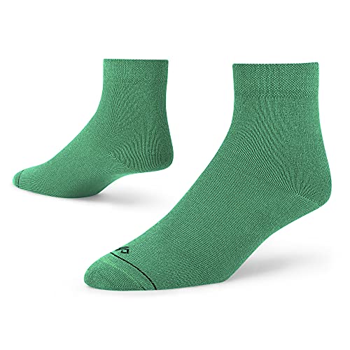 Image of DYNAMOCKS Men & Women Ankle Length Socks (Pack of 1 Pair; Green; Combed Cotton; Anti Odour; Breathable; Durable)