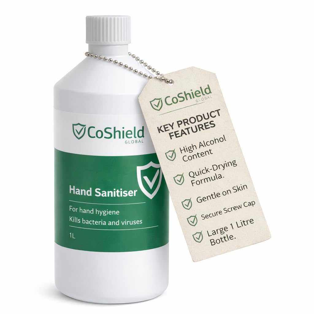 Osler & Walsh Hand Sanitiser 80% Alcohol – 1 Litre Antibacterial Gel | Kills 99.9% Germs | Quick Dry Non Sticky | Refill Bottle for Office, Commercial & Home Use