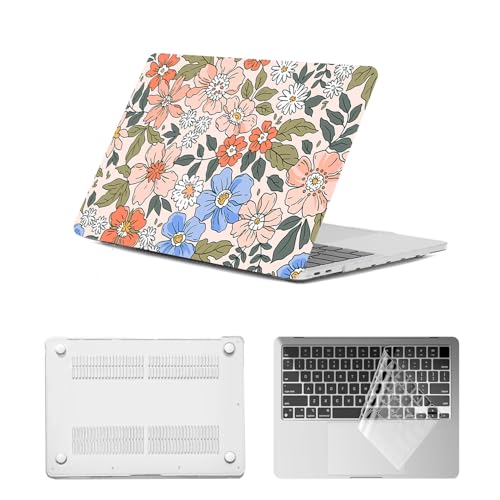 Funda para MacBook Pro 15 floral: protección completa contra arañazos con carcasa fina flor rosa