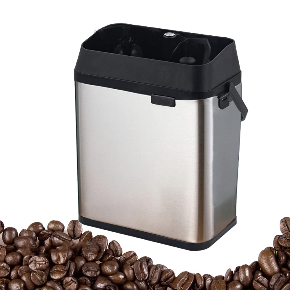 Limpiador de Portafiltros Eléctrico Caja Golpeadora Máquina de Limpieza de Café 58mm 300rpm Cepillo de Limpieza de Espresso de Acero Inoxidable Café (Grey)
