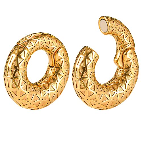 KOOBODY 0g (8 mm) Pendientes magnéticos de acero inoxidable Peso para estirar los lóbulos de las orejas Mujeres Hombres Tapones colgantes Túneles Piercing Kit de joyería Cover