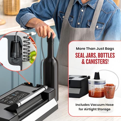 Image of Magic Mill Pro Liquid Vacuum Sealer Machine, New Patent Technology for Liquid, Dry, Moist Food, Upgraded Handle Lock, 90Kpa Bag Storage, Built-in Cutter, Removable Drip Tray, Double Seal for Freshness