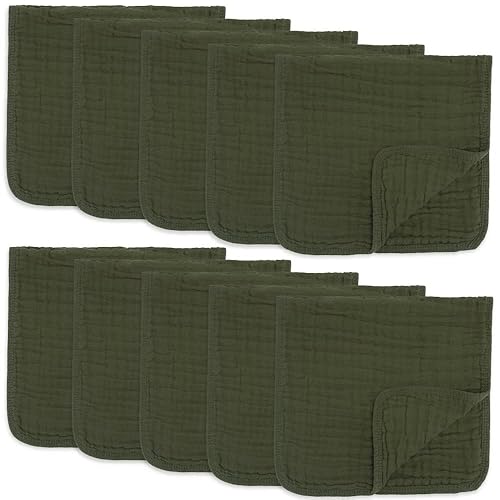 Comfy Cubs Paños de muselina grandes 100% algodón para bebés, artículos esenciales para bebés, 6 capas extra absorbentes y suaves, trapos para niños