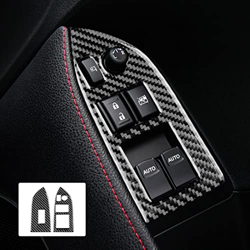 AIRSPEED スバル BRZ ZC6 トヨタ 86 ZN6 専用 ドアウィンドウボタン ドアスイッチカバー インテリアパネル カーボンファイバー 2012-2020適用 耐汚れ キズ防止 アクセサリー 内装パーツ 右ハンドル専用 (Aシリーズ(ブラック