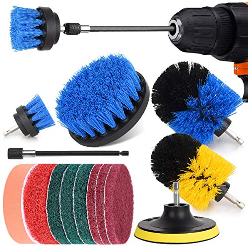 Drill Brush, NUOSEM Power Scrubber Brush Cleaning Kit - 14pcs Drill Brush Attachment