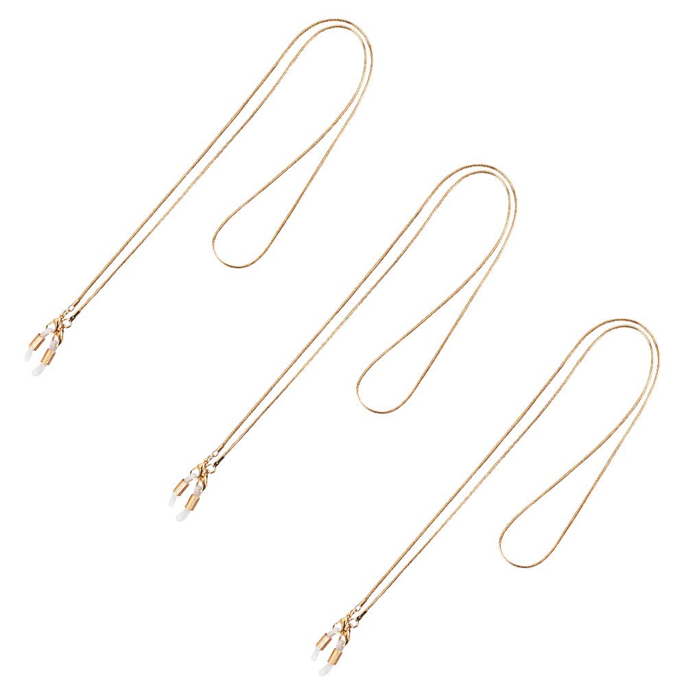 Heqishun3 Pcs Cadena de Gafas, Gafas de Sol Correa Ajustable Cadena de Anteojos de Lectura y Accesorios Cadena Gafas de Cuentas de Metal, para Gafas para Mujer y Hombre