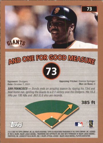 Amazon.com: 2002 Topps Opening Day Baseball Card #73 Barry Bonds