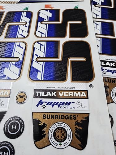 Image of Cottontail Cricket Bat Sticker | 4D TILAK English Willow Sports Fiber Tape Embossed Accessories | Blue