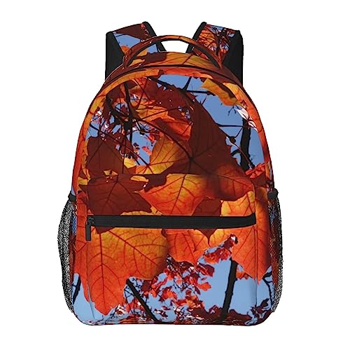 Sac à dos voyage imprimé feuilles d'érable bagage à main ergonomique noir