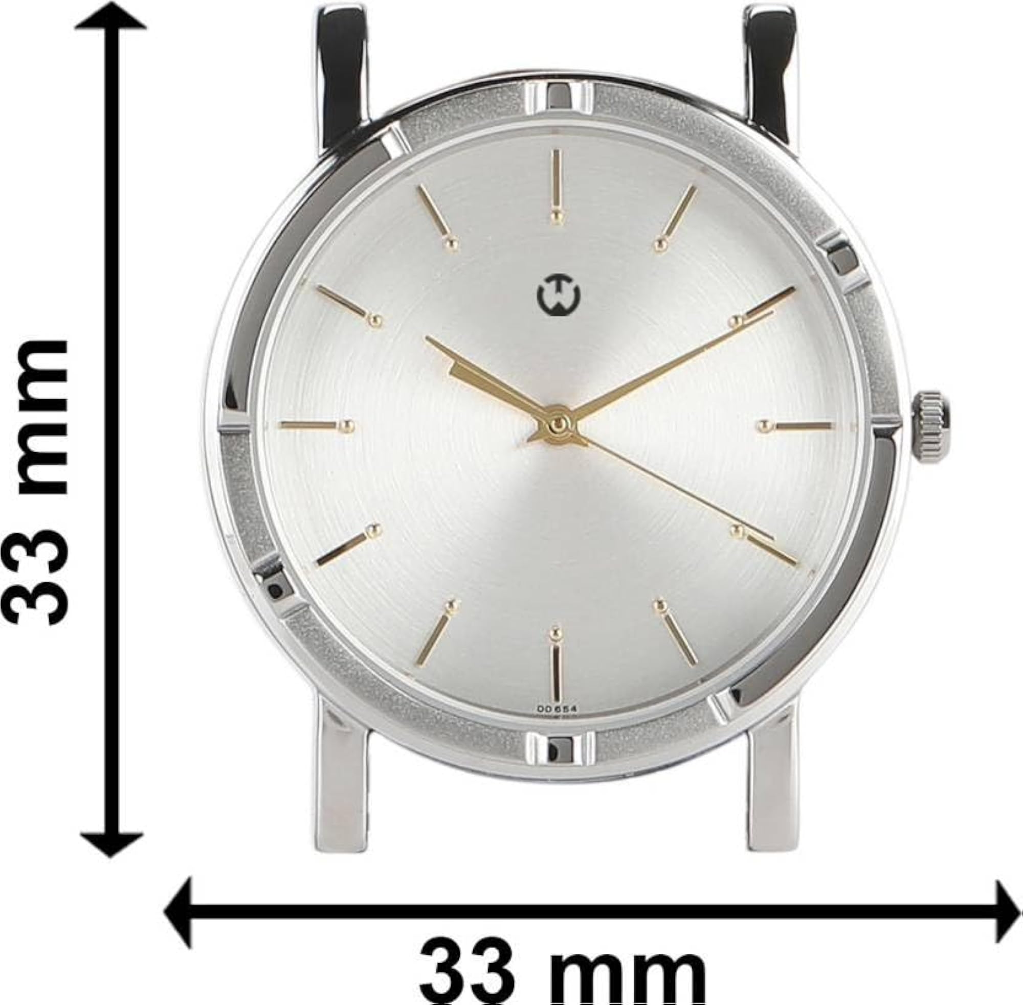 Men's Silver Stainless Steel Strap Watch, Black Dial