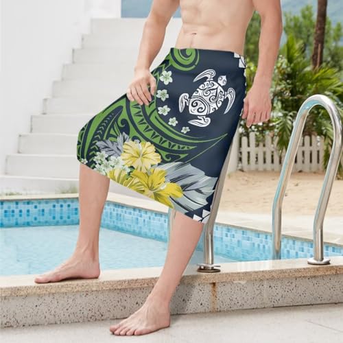 Samoan Tonga Fiji Sarong Polynesian Tribal Tatau ie faitaga Men Beachwear Wrap Skirt Hawaiian Sarong for Men3
