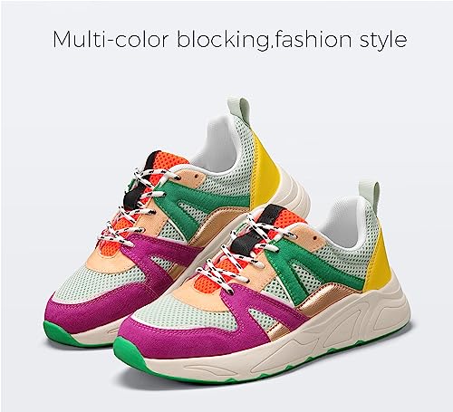LUCKY STEP Women‘s Fashion Cusual Sneakers Platform Classic Leopard Walking Tennis Travel Shoes Chunky Colorful Lifestyle Sneakers2