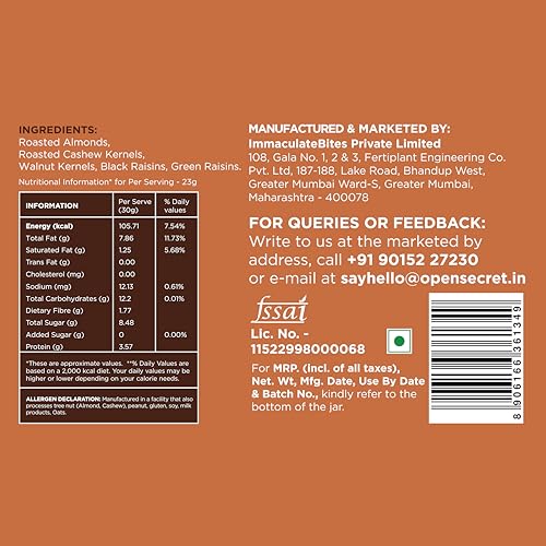 Image of Open Secret Premium Dry Fruit Mix | 1Kg | 5 Superfood in 1 Mix | Dry Fruits Mixed pack, Mixed Dry Fruits, Mix Dry Fruits, Contains Walnut, Cashew, Almond, Black Raisins & Green Raisins (Pack of 1)