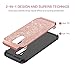 BENTOBEN Case for LG G7 ThinQ, Case for LG G7, Heavy Duty 2 in 1 Hybrid Hard PC Soft TPU Laminated Shiny Faux Leather Chrome Shockproof Cover Protective Phone Case for LG G7/LG G7 ThinQ, Rose Gold