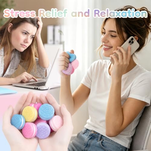 Image of 30 Pack Taba Squishy, Handmade Soft Cookie Squishy Silicone Stress Relief Toy, Cookie Squishy Toy Ultra-Soft Mochi Fidget for Stress and Anxiety Relief for Classroom, Birthday and Gifts