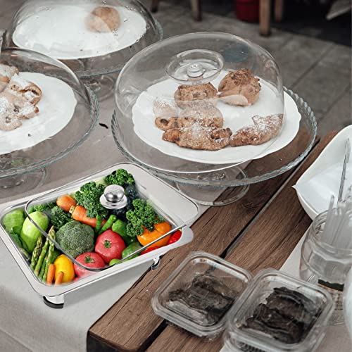 Angoily 1 Set Buffet Servers Buffet Server Voedsel Warmer RVS Stoomtafel Water Pan met Deksel voor Bruiloft Banket Party… - Afbeelding 3