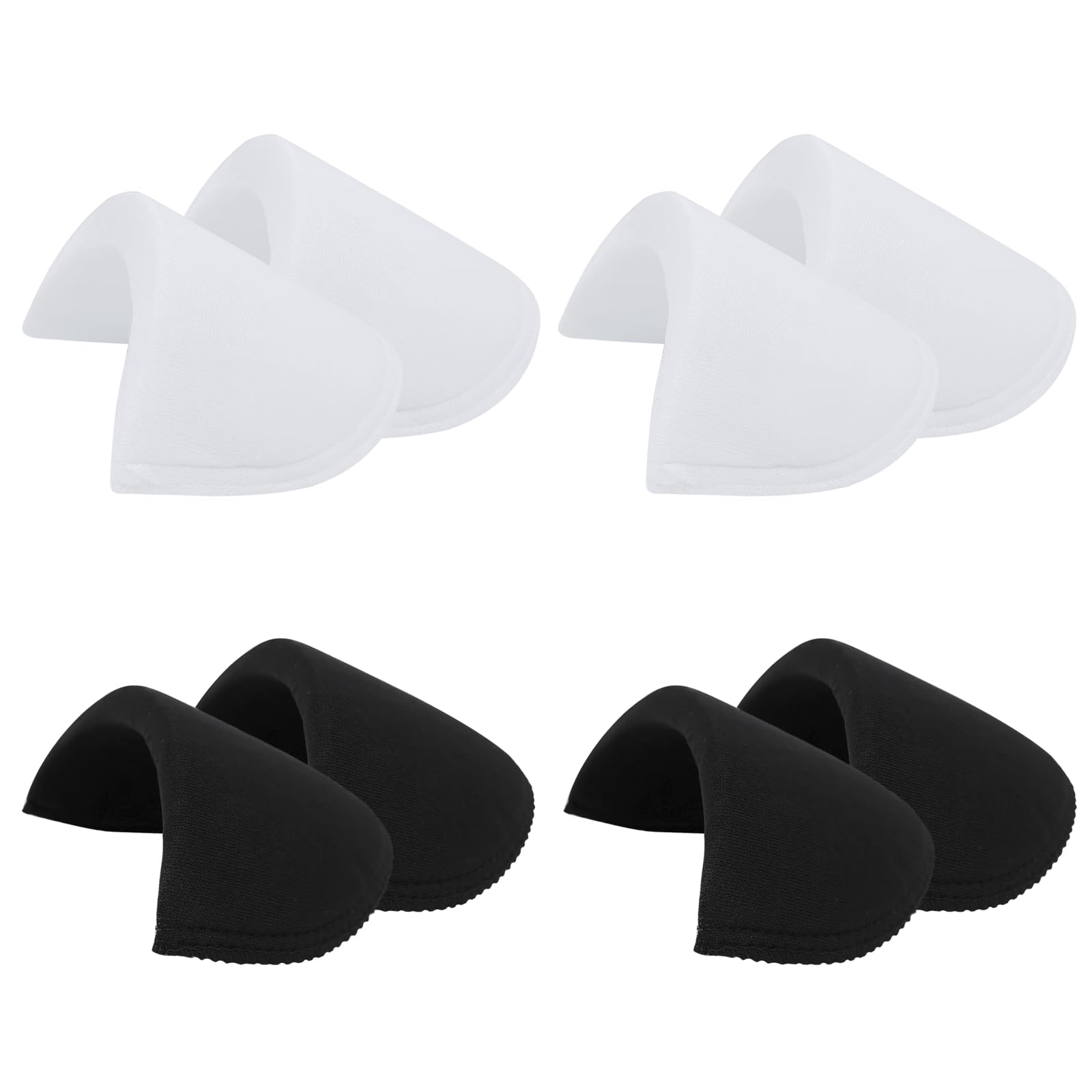 LhyBtm 4 Pairs Covered Set-in Shoulder Pads Sewing Foam Pads Sponge Shoulder Pad Shoulder Enhancer for Women Men Blazer Suit Coat Jacket Clothes Sewing Accessories (2 Black + 2 White)
