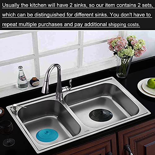 Seatery 4Pcs Kitchen Sink Strainer Stopper Kit, Universal Silicone Sink Drain Plug Cover, Drain Water Stopper, 4.5 Inch Stainless Steel Sink Drain Strainer, Food Debris Catcher For Kitchen #TOP5