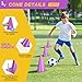 ZKNDRHJO 12pcs Cones 9 Inch Soccer Cones and Plastic Traffic Cones, Durable Cones for Sports Training, Ideal for Soccer, Basketball, Football, Skating, and Agility Drills Practice (12, Purple)