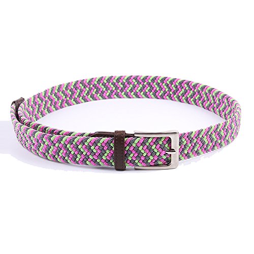 Image of Canvas Elastic Fabric Woven Stretch Multicolored Braided Belts