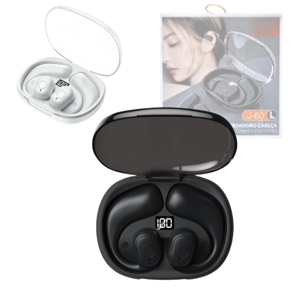 Fone de Ouvido Bluetooth 5.3 de Indução Óssea Case Tela Digital J