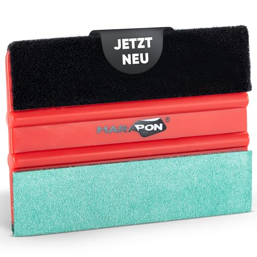 MARAPON® Rakel für Folie | Hochwertiges Folierungs-Werkzeug | Folienrakel 2-in-1 mit Vlies- & Stoffüberzug | Rakel für Profis | Geeignet für Fensterfolien, Möbelfolien und Autofolie