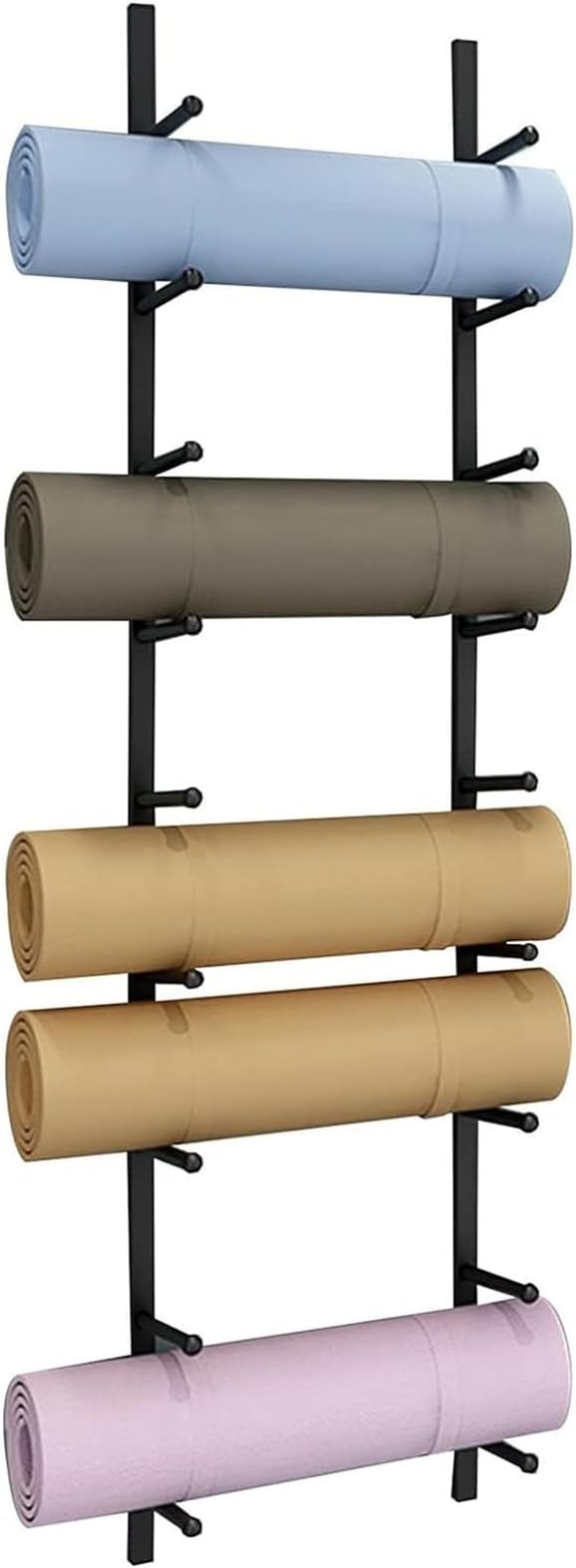 Metal Yoga Mat Storage Rack, Wall Mount Yoga Mat Holder, Floating Shelf Home Gym Accessories Organizer for Foam RollerExercise MatYoga BrickSkateboard
