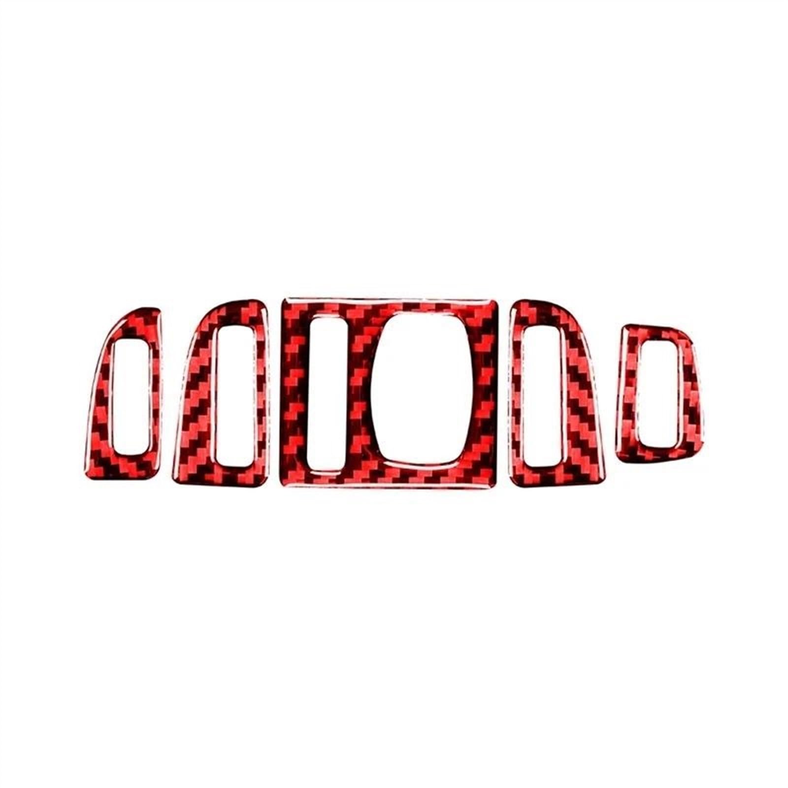 Piwine Rosso Carbon Fiber Car Interior Air Outlet Volume Adjustment Trim Frame Stickers For 5 Series F10 F18 2011-2017