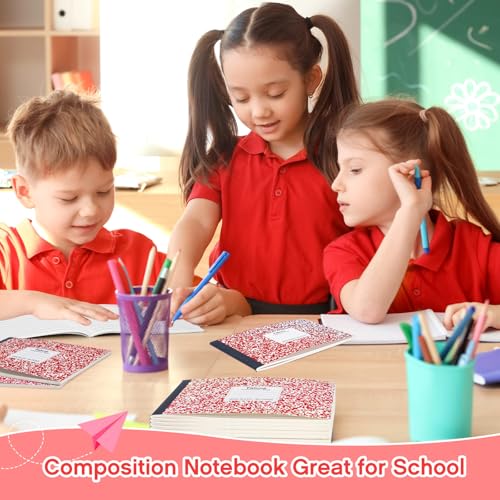 Fainne 30 Pack Composition Notebooks Half Size 4-7/8 x 7-1/2 Inches Wide Ruled Half Page Composition Notebook for Journal School Classroom Supplies 40 Sheet(Red,Snowflake Style) - Image 5