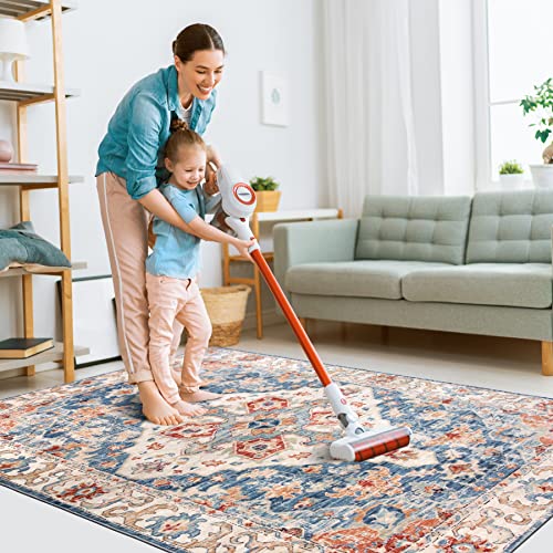 Wobubu Colorful Area Rug 5X7 Boho Vintage Living Room Rugs Non Slip Large Soft Area Rug For Bedroom Easy To Clean Large Kitchen Rugs For Dining Room Office #TOP4