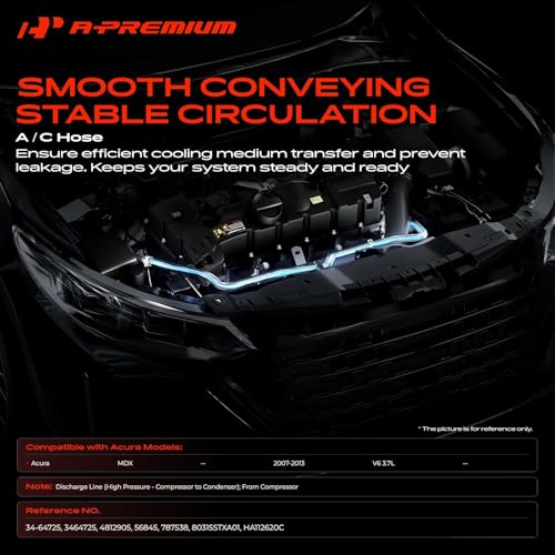 A-Premium A/C Discharge Line Hose Assembly Compatible with Acura MDX, 2007-2013, 3.7L, Compressor to Condenser by A-Premium - Image 2