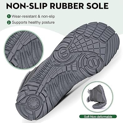 Image of Winter Footwear Barefoot Shoes Women Men Zero Drop Barefoot Hiking Boots Slip On Warm Waterproof Snow Boot Minimalist Wide Toe Ankle Booties Five Finger Hike Shoes Outdoor
