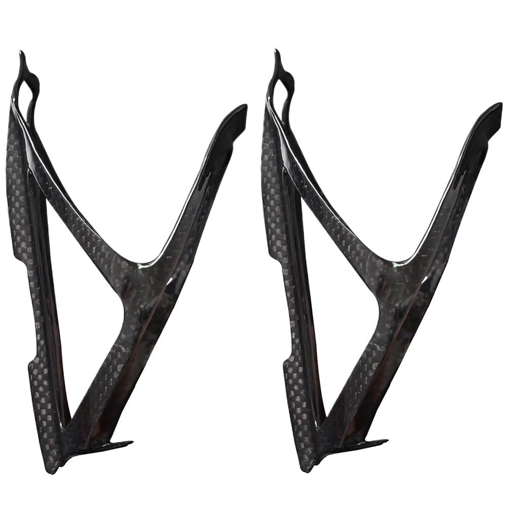 Flaschenhalter Fahrrad Fahrrad-Wasserflaschenhalter, Schwarz, tragbar, Ultraleicht, Vollcarbon, Flaschenhalter, Zubehör(Gloss 2pcs)