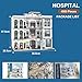 Falagil City Emergency Hospital Building Kit, MOC Street View Architecture 3 Levels Modular Buildings with 17 Figures, Construction Sets Ideas Present for Adults (4953 Pcs)