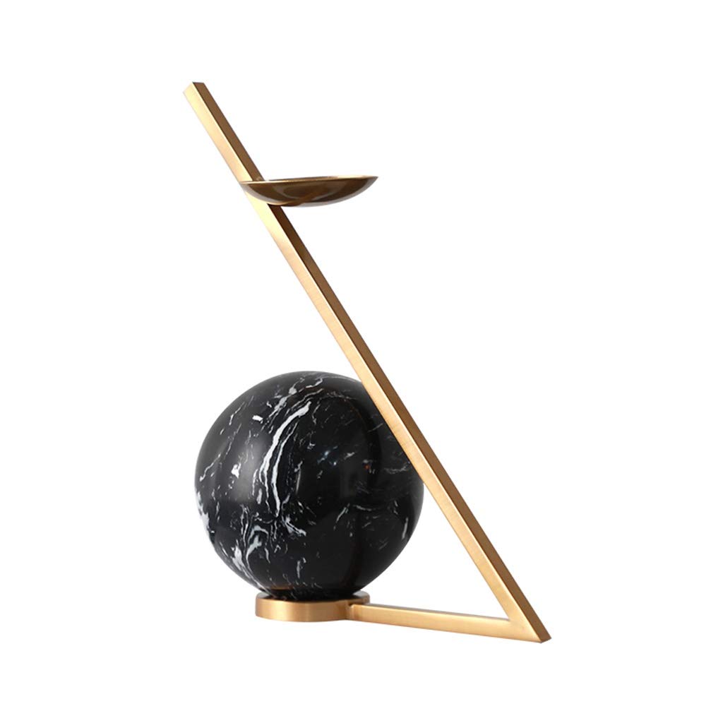 Kerzenhalter Kerzenständer Metall-Kerzenhalter Modernes dekoratives Mittelstück Kerzenständer Hochzeit Marmor Wohnzimmer Kerzenlichtstandplatz (Color : Gold)