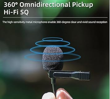 Coyktonty Adapter/Type-C Lavalier Microphone for Insta360 X5/X4/ONE X3/ONE X2/Osmo Pocket 3/Osmo Action 5 Pro/4 3 2, 2M Length for Video Recording and Audio Recording
