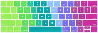 ProElife Premium Ultra Thin Silicone Keyboard Cover Skin for MacBook Pro with Touch Bar 13" 15" (Model: A1706, A1707, A1989, A1990) (2016 2017 2018 2019) Keyboard Accessories Protector (Rainbow)