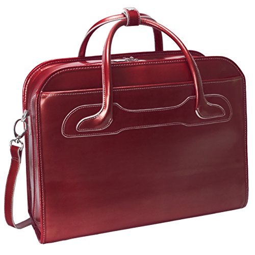 Image of McKleinUSA McKlein WILLOWBROOK, 17 inch Leather Detachable -Wheeled Ladies' Laptop /Computer & Tablet Business Briefcase Bag /Women's Rolling Overnight Travel Bag, Removable trolley case