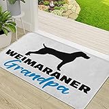 Tapis de Porte Paillasson d'Entree Interieur et Extérieur Tapis,Motif de chien de chasse allemand braque de Weimar et libellé associé grand-père gr,Antidérapant et Absorbant Tapis pour Chambre 50x80cm