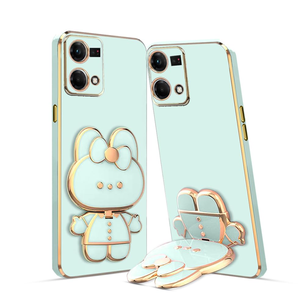 KARWAN®️ 3D Cat Back Case and Cover with Stand Compatible for Oppo F21 Pro 4G| Stand and Mirror | Camera Protection | Electroplated | Folding Stand - Mint (B0CCLD2SR5) Amazon Price History, Amazon Price Tracker