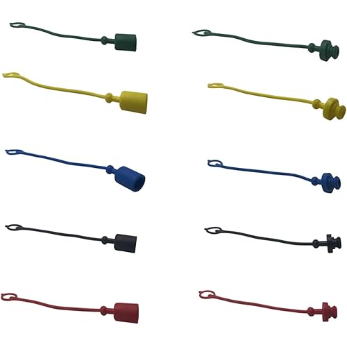 5 Sets 1/2″Agricultural ISO 7241-B Hydraulic Coupler Male Dust Cap And Female Plug Cover Set(Red,Blue,Black,Yellow,Green)