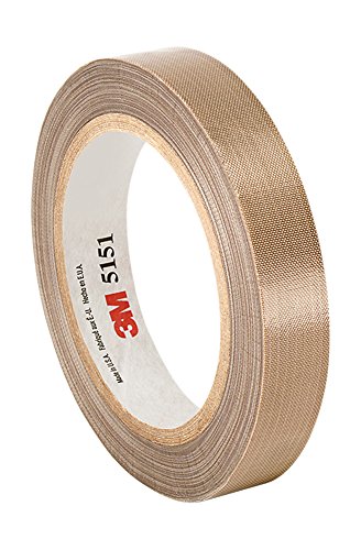 TapeCase 5153 - Cinta de tela de vidrio PTFE (0,875" x 91,44 m), color marrón claro