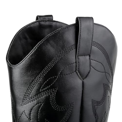 Yawors Westen Cowgirl Boots for Women Pointed Toe Knee High Tall Embroidered Cowboy Boots with Zipper Classic Block Heel for Girls Ladies Fall Winter3